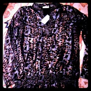 Chico’s leopard silky blouse